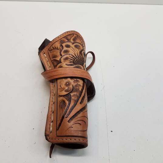 Unbranded Western Leather Floral Embossed Gun Holster image number 4