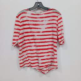 Lauren Ralph Lauren Red Striped T-Shirt Women's Size L alternative image