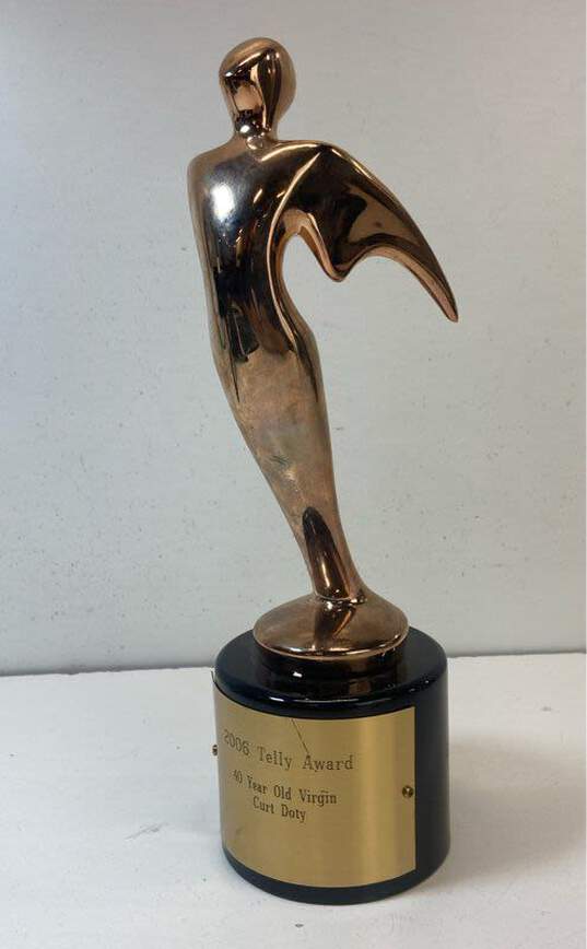 Telly Winners Trophy 11.5in Tall Television Showcase Award Bronze Stature 2006 image number 1