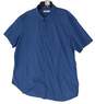 Mens Navy Blue Short Sleeve Spread Collar Button Up Shirt Size XXL image number 4