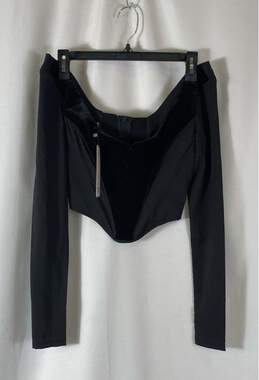 NWT House Of CB Womens Black Paulina Back Zip Stretch Velvet Corset Top Size S