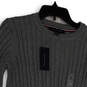 NWT Womens Gray Crew Neck Long Sleeve Cable Knit Pullover Sweater Size M image number 3