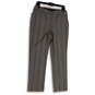 NWT Womens Gray Black Plaid Flat Front Slash Pockets Dress Pants Size Medium image number 1