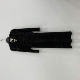 NWT Womens Black Round Neck Embellished Maxi Dress With Jacket Size 6