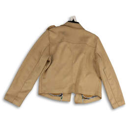 NWT Womens Beige Zipped Pockets Long Sleeve Open Front Jacket Size XL alternative image