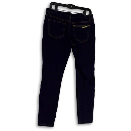Womens Blue Denim Dark Wash Pockets Regular Fit Skinny Leg Jeans Size 6 image number 1