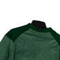 Mens Green Dri-Fit Mock Neck Quarter Zip Side Slit Pullover T-Shirt Size XL image number 4