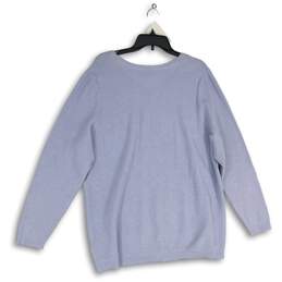 NWT Croft & Barrow Womens Blue V-Neck Long Sleeve Pullover Sweater Size 2X alternative image