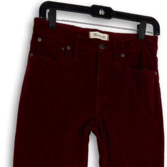 Womens Red Denim Dark Wash Stretch Pockets Bootcut Jeans Size 27 image number 3
