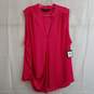 Rachel Roy bright pink faux wrap tank top blouse size 2X image number 1