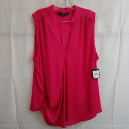 Rachel Roy bright pink faux wrap tank top blouse size 2X