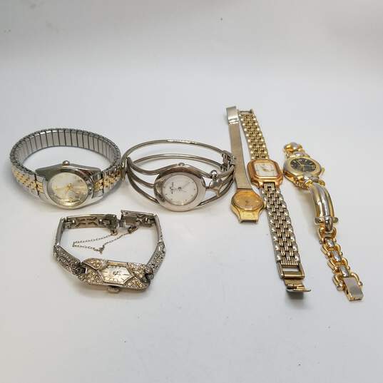 Seiko and other Vintage Fashion brand Stainless Steel Lady's Quartz Watch Bundle image number 1