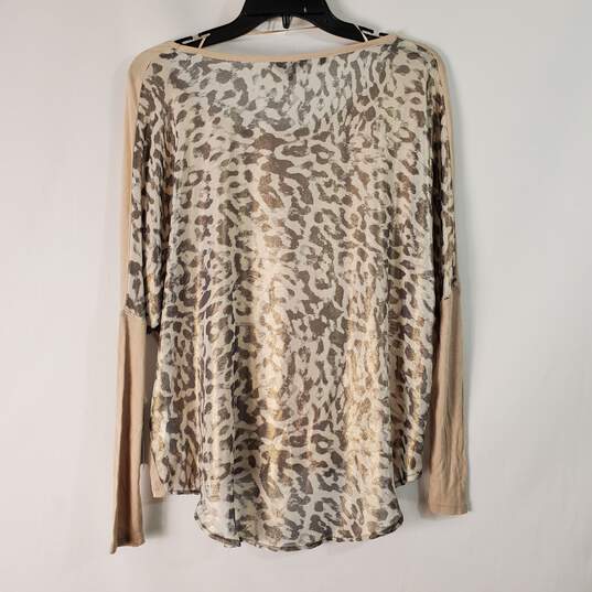 Guess Women Tan Cheetah Long Sleeve XS NWT image number 4