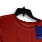 NWT Womens Red Crew Neck Short Sleeve Pullover Cropped T-Shirt Size M image number 3
