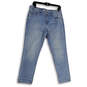 Womens Blue Denim Medium Wash Stretch Pockets Straight Leg Jeans Size P6 image number 1