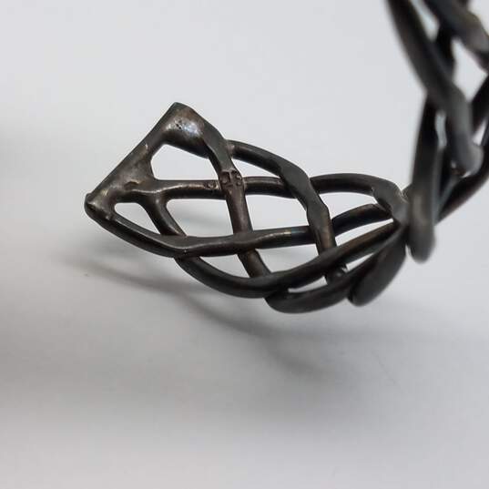 Sterling Silver Open Work Basket Weave Cuff Bracelet 28.1g image number 9