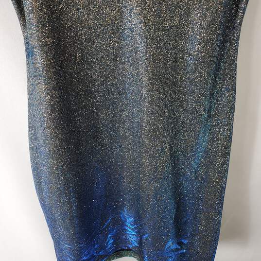 Q Women's Black/Blue Holographic Mini Dress SZ XS image number 5