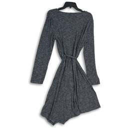 NWT Simply Vera Vera Wang Womens Gray Long Sleeve Asymmetrical Hem Shift Dress L alternative image