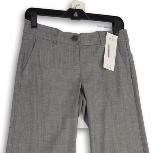 NWT Womens Gray Flat Front Slash Pocket Flared Leg Trouser Pants Size 2 image number 3
