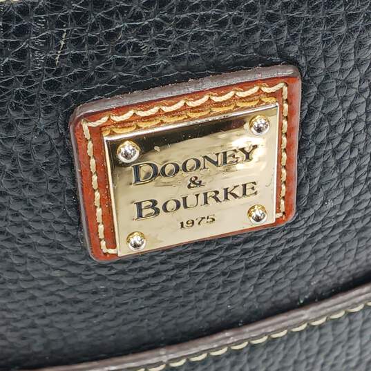 Dooney & Bourke Black & Tan Leather Tote Shoulder Bag image number 5