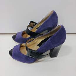 Michael Kors Hanna Purple Suede Peep Toe Pumps Size 7M