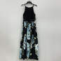 NWT Womens Black Floral Sleeveless Round Neck Back Zip Maxi Dress Size 10 image number 1