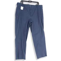 NWT Izod Mens Blue Flat Front Saltwater Wash Straight Fit Chino Pants Sz 38X30