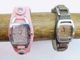 Fossil JR8512 & ES1136 Pink & Brown Leather Ladies Watches 67.4g