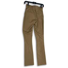 NWT Abercrombie & Fitch Womens Brown Leather Split Hem Dress Pants Size 24/00 alternative image