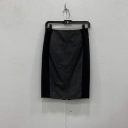 Womens Black Gray Elastic Waist Back Zip Straight & Pencil Skirt Size 4