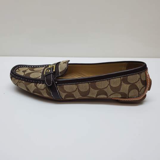 Coach Signature Logo Leather Loafer Brown 10M image number 2