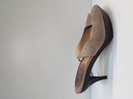 Giorgio Armani Taupe Suede Slingback Platform Heel Size 41 EU / 10.5 US - Authenticated