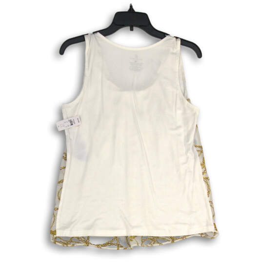 NWT Womens Gold White Sleeveless Pullover Tank Top Size Medium image number 2