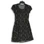 NWT Kimchi Blue Womens Black White Mesh Round Neck Fit & Flare Dress Size Small image number 2