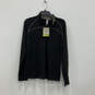 NWT Womens Black Long Sleeve Quarter Zip Regular Fit Pullover T-Shirt Sz XL image number 1