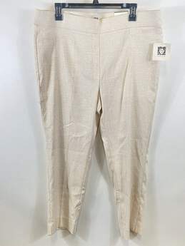 Anne Klein Women Ivory Plaid Dress Pants XL