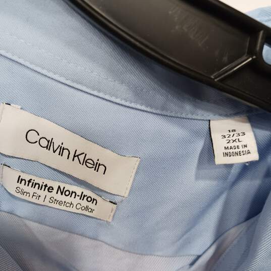 Men’s Calvin Klein Infinite Non-Iron Slim Fit Stretch Collar Button-Up Shirt Sz 18(2XL) image number 3