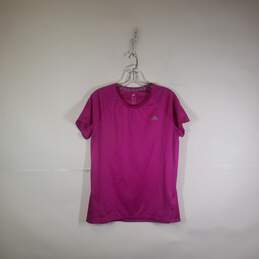 Womens Short Sleeve Crew Neck Activewear Pullover T-Shirt Size Large