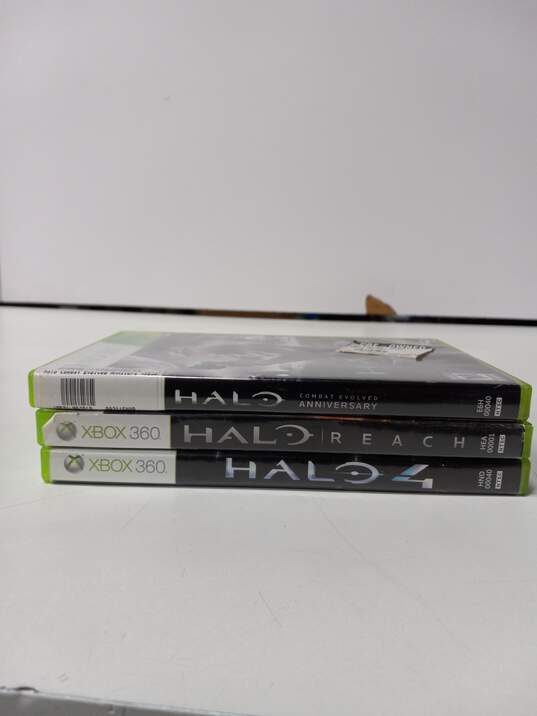 Lot of 3 Assorted Microsoft Xbox 360 Halo Video Games image number 3