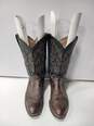 Tony Lama Men's Dark Brown/Black Leather Western Boots Size 9.5 image number 1