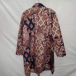 Chico's Drama Coat Patched Print Long Sleeve Outerwear NWT Size 4 alternative image