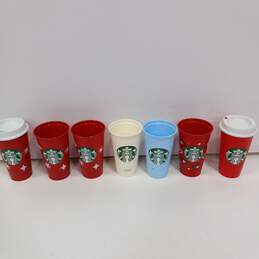 Lot of 7 Assorted Starbucks Cups