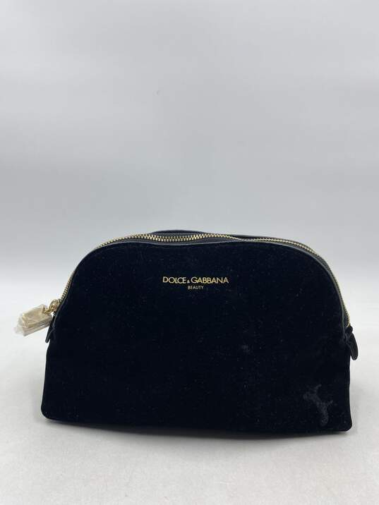 Authentic Dolce&Gabbana Beauty Black Velvet Cosmetic Pouch image number 1