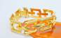 Milor 14K Gold Puffed Slanted Squares Chunky Link Chain Bracelet 24.2g image number 4