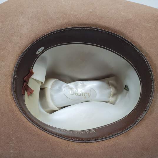 Vintage Bailey Brown Leather Cowboy Hat Size 7 1/8, Used image number 4
