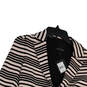 NWT Womens Black Striped Long Sleeve Notch Lapel Two Button Blazer Size 8 image number 3