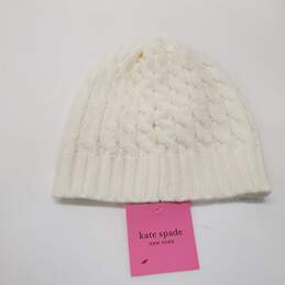 Kate Spade Cable Beanie French Cream NWT
