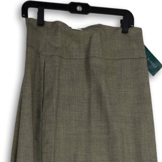 NWT Womens Gray Herringbone Pleated Side Zip Long Maxi Skirt Size 12 image number 3