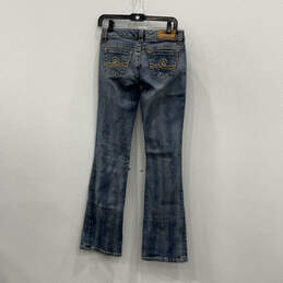 Womens Blue Denim Medium Wash Distressed Pockets Bootcut Leg Jeans Size 26 alternative image
