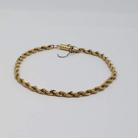 14k Gold 3mm Rope Chain Bracelet 4.5g image number 1